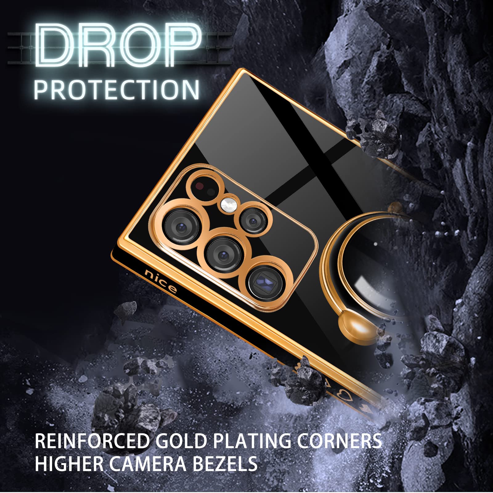 Electroplated Astronaut Stand Cute 6D Spaceman Pattern Phone Case For Samsung Galaxy S23 S22 S21 Ultra Plus Case - {{ shop_name}} varyfun