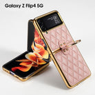 Luxury Leather Electroplating Diamond Protective Cover For Samsung Galaxy Z Flip 4 5G - {{ shop_name}} varyfun