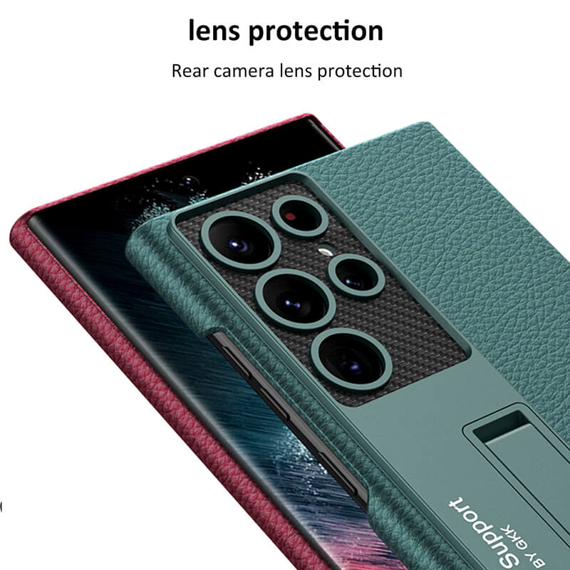 Magnetic Holder Leather Case for Samsung Galaxy S23 S22 Ultra 5G - {{ shop_name}} varyfun