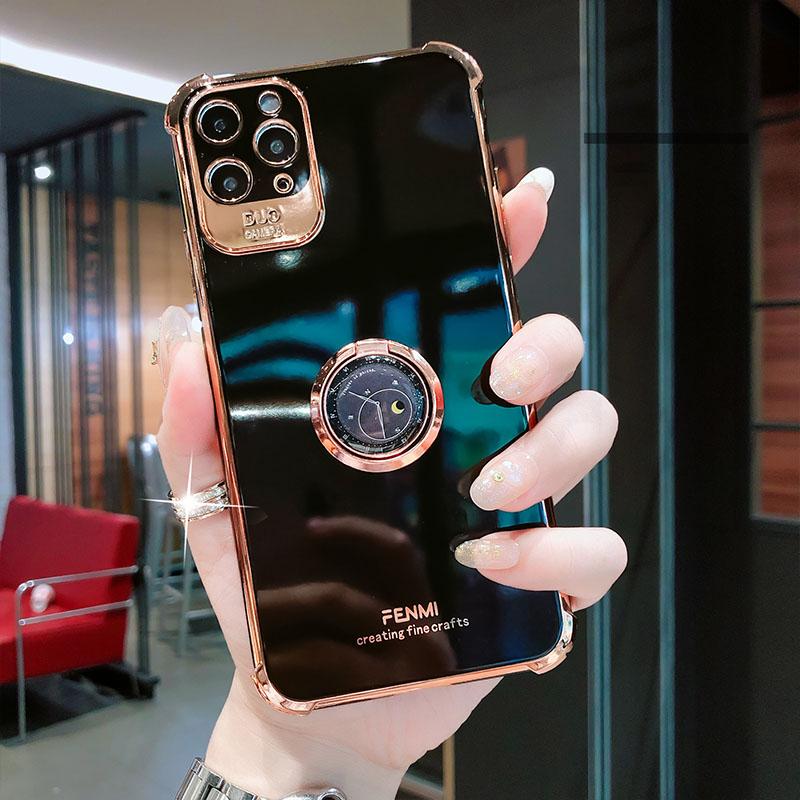 Luxury Electroplated Gold Plating Glitter Case with Ring Holder For iPhone 12Pro MAX 11 Pro XS MAX XR 7 8 Plus - {{ shop_name}} varyfun