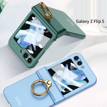 Load image into Gallery viewer, Electroplated hinge all-inclusive Case with Ring Front Screen Tempered Glass Protective Film For Samsung Galaxy Z Flip5 - mycasety2023 Mycasety
