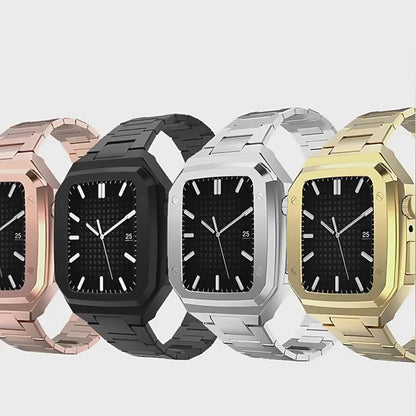 Luxury Metal Case Strap For Apple Watch 44/45mm