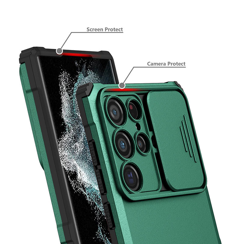 Armor Anti-fall Invisible Bracket Lens Protective Case For Samsung Galaxy S23 S22 S21 Note20 Ultra Plus - mycasety2023 Mycasety