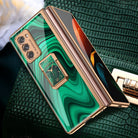 Luxury Plating Anti-knock Protection Tempered Glass Case With Ring Holder For iPhone&Samsung - {{ shop_name}} varyfun