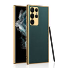 2022 Luxury Leather Camera All-inclusive Electroplating Process Cover For Sumsang Galaxy S22 S21 Ultra Plus - {{ shop_name}} varyfun