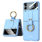 Original Back Screen Glass Matte Hard Cover With Finger-Ring For Samsung Z Flip4 Flip3 5G - {{ shop_name}} varyfun