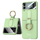 Original Back Screen Glass Matte Hard Cover With Finger-Ring For Samsung Z Flip4 Flip3 5G - {{ shop_name}} varyfun