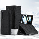 Leather Pen Holder Armor Case with Screen Protector For Samsung Galaxy Z Fold4 Fold5 5G - varyfun