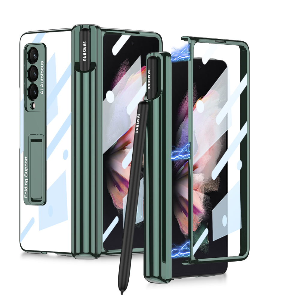 Galaxy Z Fold4 Fold3 | Magnetic Pen Holder Folding Bracket shell Privacy Film Integration Case - {{ shop_name}} Dealggo.com