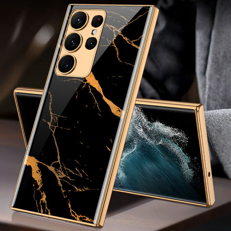 Luxury Plating Anti-knock Protection Tempered Glass Case For Samsung Galaxy S21 S22 S23 Plus Ultra - {{ shop_name}} varyfun