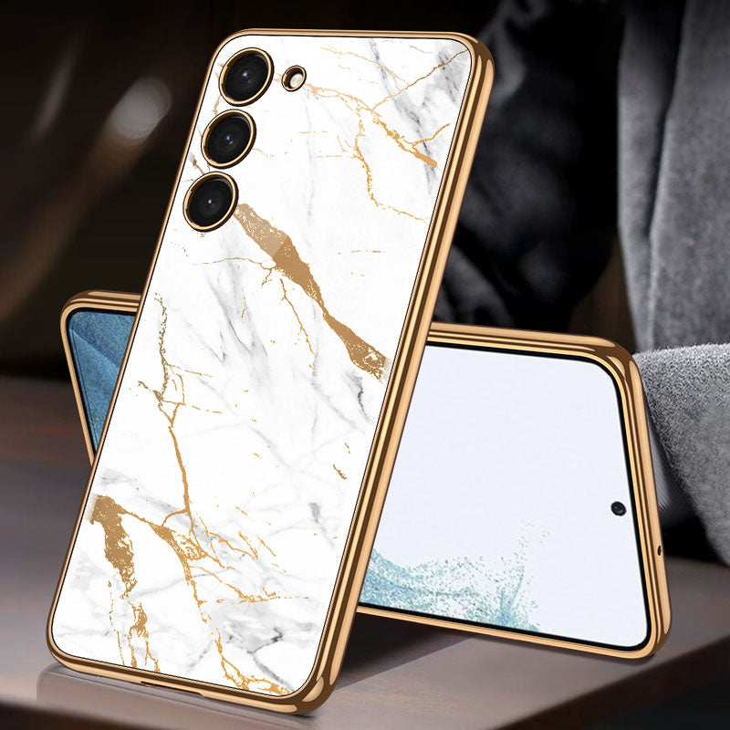 Luxury Plating Anti-knock Protection Tempered Glass Case For Samsung Galaxy S21 S22 S23 Plus Ultra - {{ shop_name}} varyfun