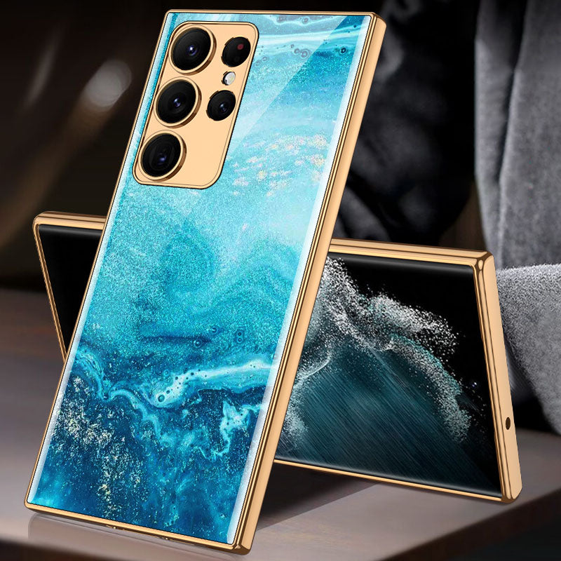 Luxury Plating Anti-knock Protection Tempered Glass Case For Samsung Galaxy S21 S22 S23 Plus Ultra - {{ shop_name}} varyfun