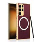 Magnetic Magsafe Leather Soft Case for Samsung Galaxy S23 Ultra Plus - mycasety2023 Mycasety