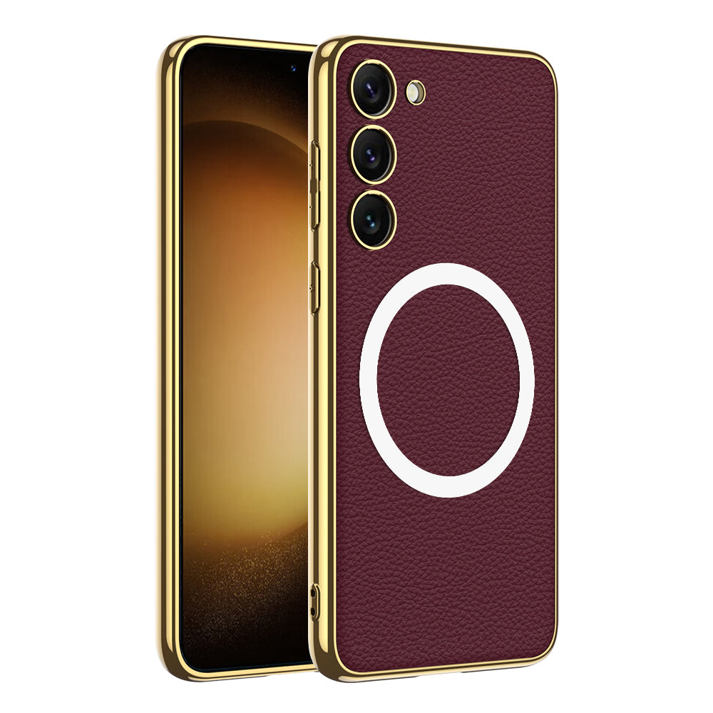 Magnetic Magsafe Leather Soft Case for Samsung Galaxy S23 Ultra Plus - mycasety2023 Mycasety