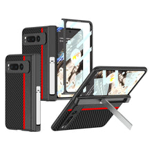 Load image into Gallery viewer, Magnetic All-inclusive Leather Case With Tempered Film For Google Pixel Fold With Invisible Bracket
