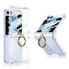 Soft Clear Airbag Ring Hinge Phone Case For Samsung Galaxy Z Flip5 Flip4 Flip3 - mycasety2023 Mycasety