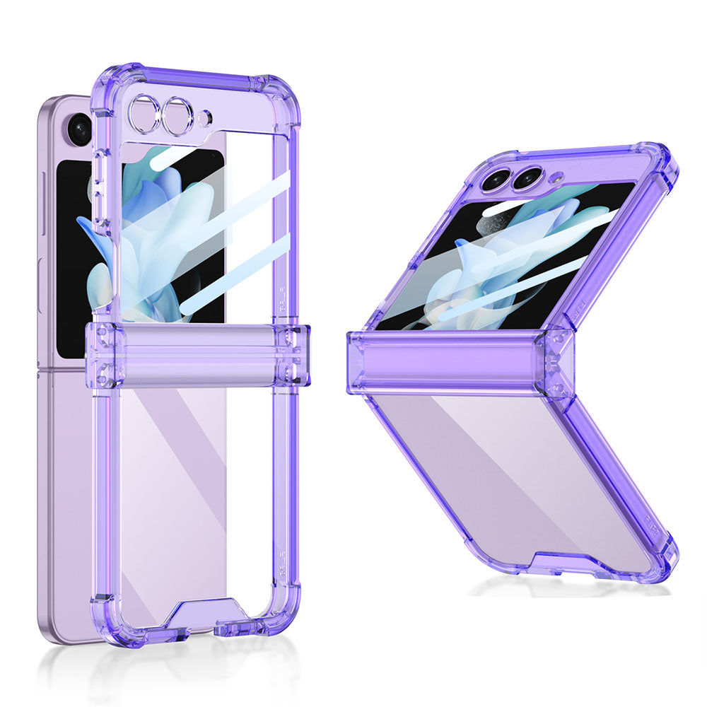 Soft Clear Airbag Ring Hinge Phone Case For Samsung Galaxy Z Flip5 Flip4 Flip3 - mycasety2023 Mycasety