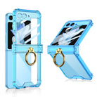 Soft Clear Airbag Ring Hinge Phone Case For Samsung Galaxy Z Flip5 Flip4 Flip3 - mycasety2023 Mycasety