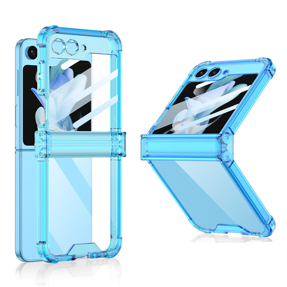 Soft Clear Airbag Ring Hinge Phone Case For Samsung Galaxy Z Flip5 Flip4 Flip3 - mycasety2023 Mycasety