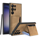 Frosted Leather Phone Case With Card Holder For Samsung Galaxy S24 Ultra Plus - {{ shop_name}} varyfun