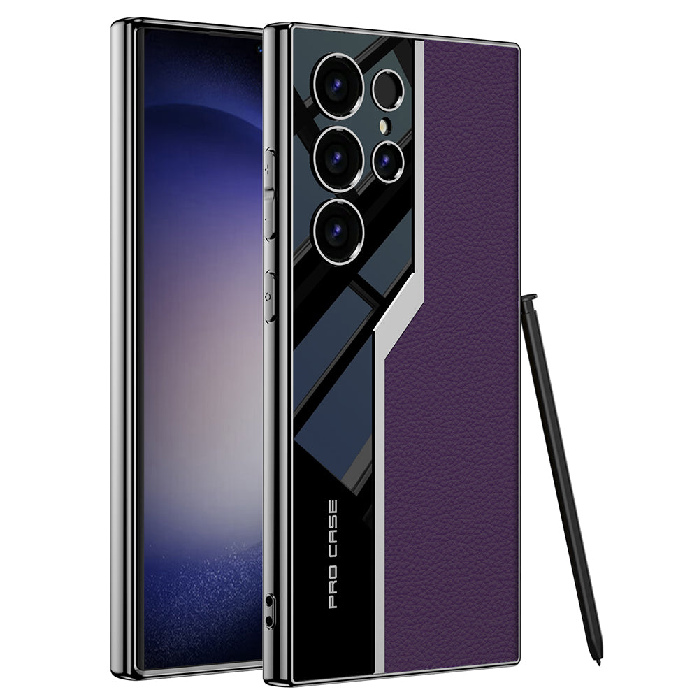 Electroplated Leather Anti-fall Protective Phone Case For Samsung Galaxy S24 S23 Ultra Plus - {{ shop_name}} varyfun