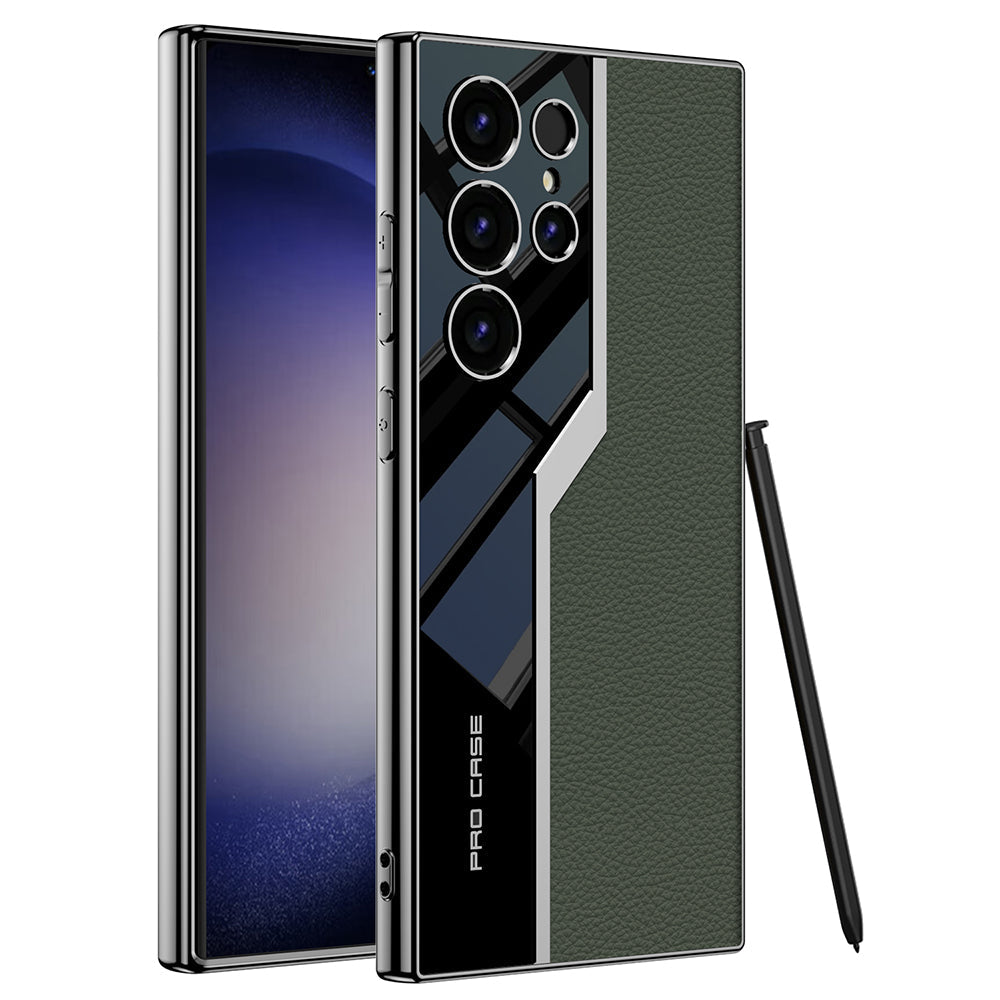 Electroplated Leather Anti-fall Protective Phone Case For Samsung Galaxy S24 S23 Ultra Plus - {{ shop_name}} varyfun