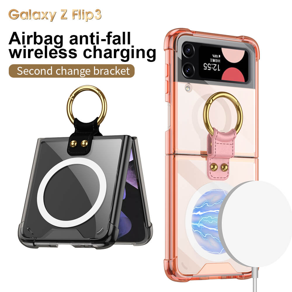 Galaxy Z Flip3 Flip4 Magnetic MagSafe Airbag Anti-fall Wireless Charging Phone Case - {{ shop_name}} Dealggo.com