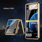 Space Luxury Plating Frame Anti-knock Protection Glass Case For Samsung Galaxy Z Flip3 - {{ shop_name}} varyfun