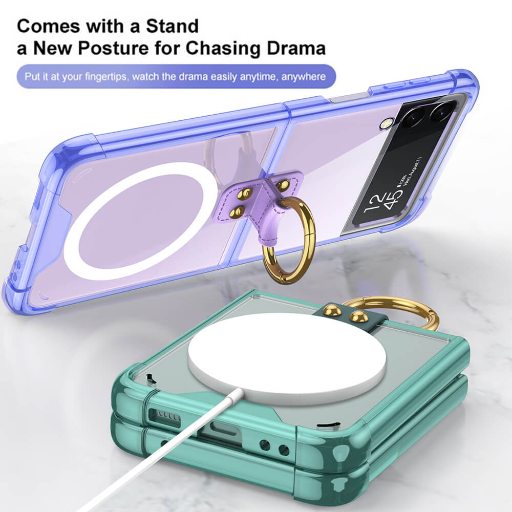 Galaxy Z Flip3 Flip4 Magnetic MagSafe Airbag Anti-fall Wireless Charging Phone Case - {{ shop_name}} Dealggo.com
