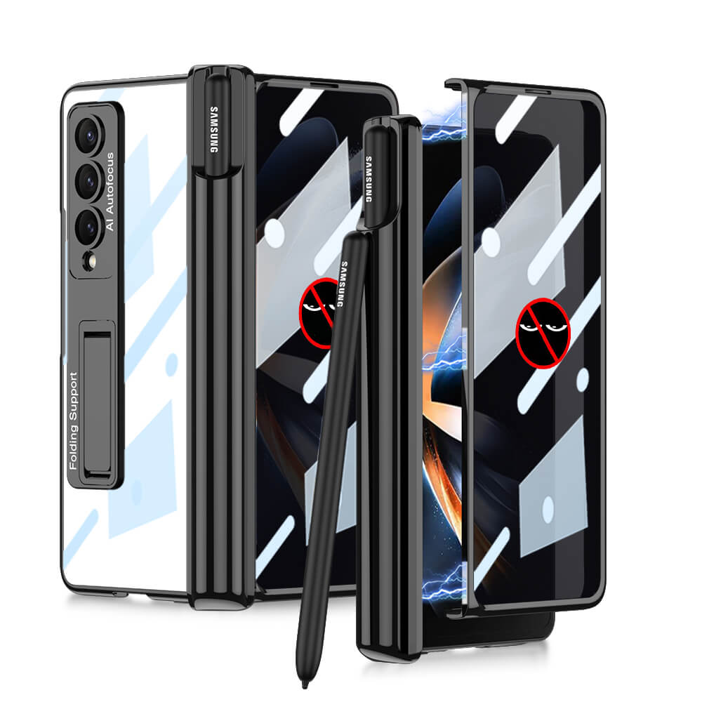 Galaxy Z Fold4 Fold3 | Magnetic Pen Holder Folding Bracket shell Privacy Film Integration Case - {{ shop_name}} Dealggo.com