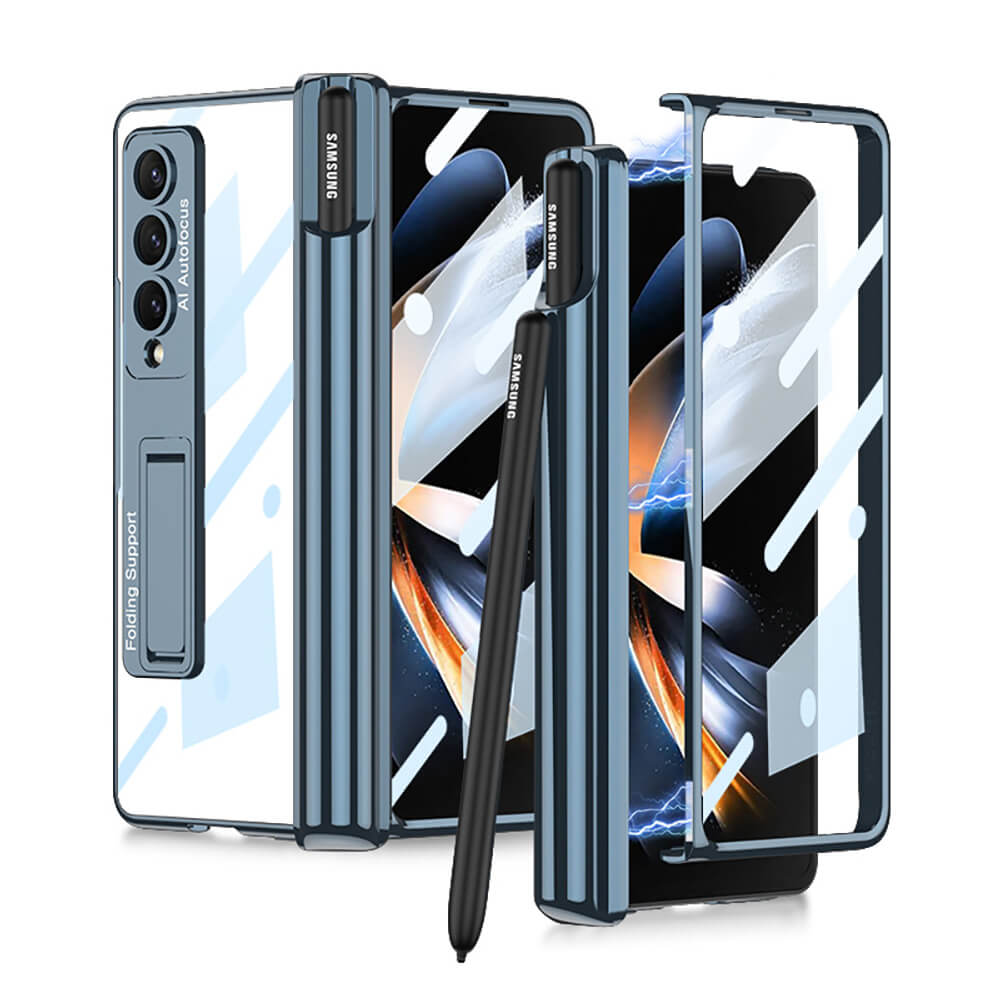 Galaxy Z Fold4 Fold3 | Magnetic Pen Holder Folding Bracket shell Privacy Film Integration Case - {{ shop_name}} Dealggo.com
