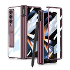 Galaxy Z Fold4 Fold3 | Magnetic Pen Holder Folding Bracket shell Privacy Film Integration Case - {{ shop_name}} Dealggo.com