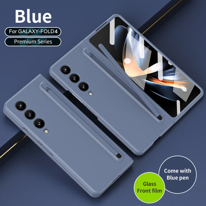 Anti-fall Protective Phone Case With Pen Tray Shell and Film For Samsung Galaxy Z Fold5 Fold4 Fold3