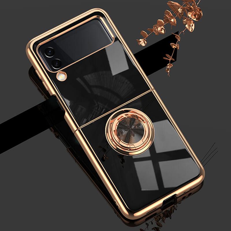 Luxury Electroplating Magnetic Ring Bracket Protective Cover for Samsung Galaxy Z Flip 3 - {{ shop_name}} varyfun