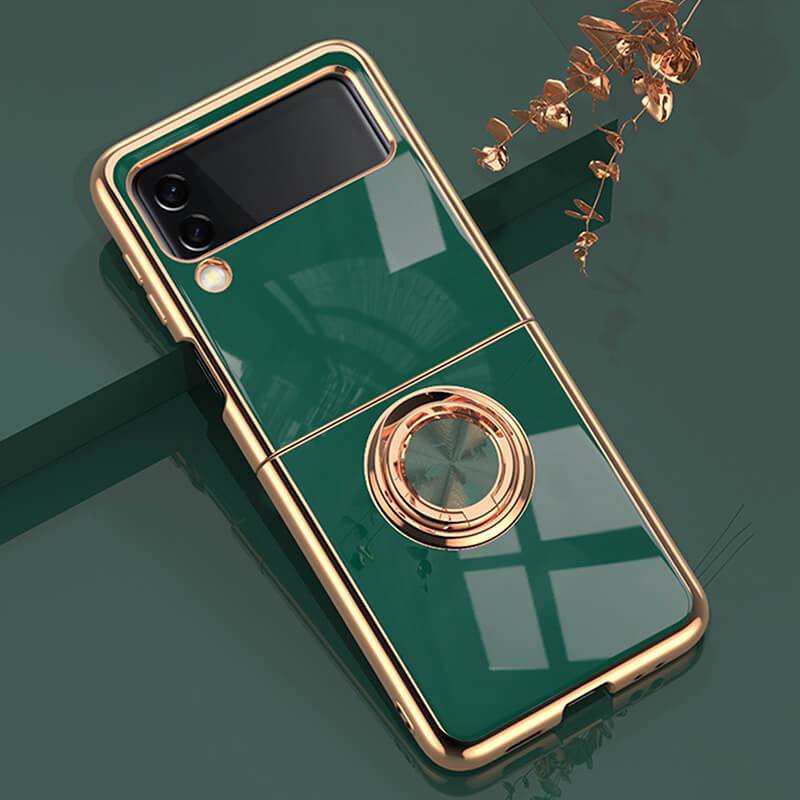 Luxury Electroplating Magnetic Ring Bracket Protective Cover for Samsung Galaxy Z Flip 3 - {{ shop_name}} varyfun
