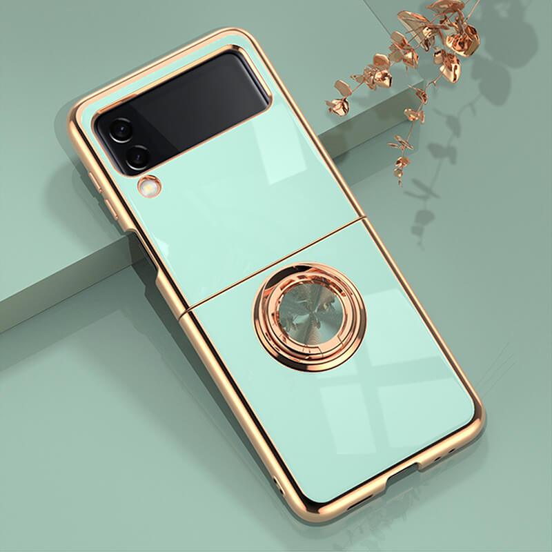 Luxury Electroplating Magnetic Ring Bracket Protective Cover for Samsung Galaxy Z Flip 3 - {{ shop_name}} varyfun