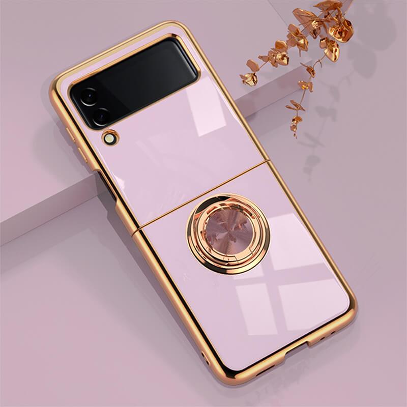 Luxury Electroplating Magnetic Ring Bracket Protective Cover for Samsung Galaxy Z Flip 3 - {{ shop_name}} varyfun