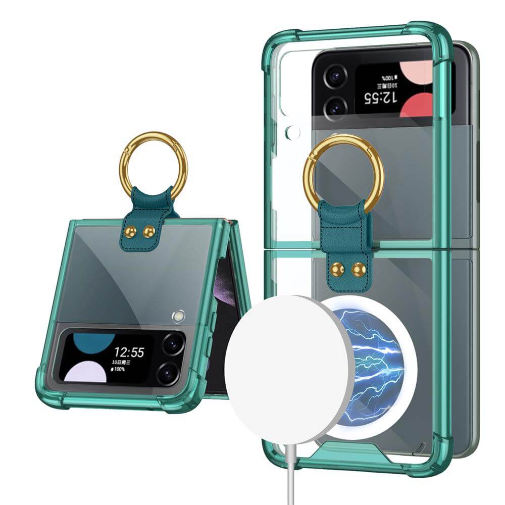 Galaxy Z Flip3 Flip4 Magnetic MagSafe Airbag Anti-fall Wireless Charging Phone Case - {{ shop_name}} Dealggo.com