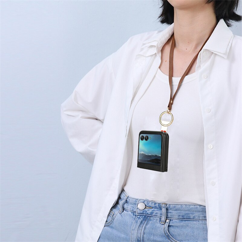 Motorola Razr 40 Ultra New Anti-Shock Business Leather Wristband Cover Case - mycasety2023 Mycasety