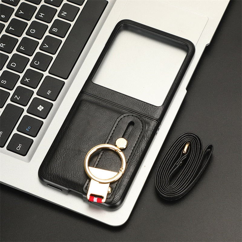 Motorola Razr 40 Ultra New Anti-Shock Business Leather Wristband Cover Case - mycasety2023 Mycasety