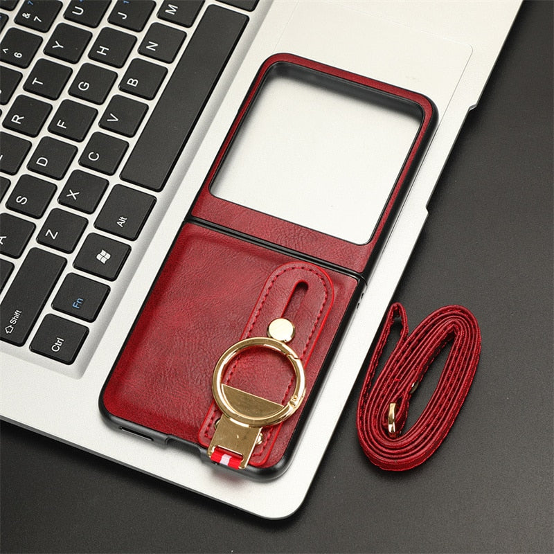 Motorola Razr 40 Ultra New Anti-Shock Business Leather Wristband Cover Case - mycasety2023 Mycasety