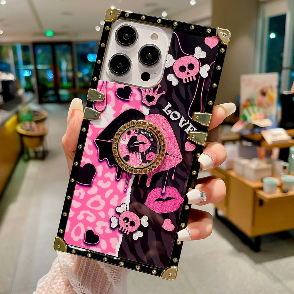 2023 Luxury Lips Retro Phone Cover With Ring For iPhone - {{ shop_name}} varyfun