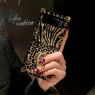 Luxury Leopard Pattern Stripe Glitter Gold Square Case For Samsung Galaxy Z Flip4 Flip3 5G - {{ shop_name}} pphonecover