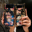 Stylish French Style Flower Ring Phone Case for Samsung Galaxy Z Flip4 Flip3 5G - {{ shop_name}} pphonecover