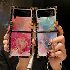 Luxury Laser Marble Pattern Ring Holder Protective Case For Samsung Galaxy Z Flip4 Flip3 5G - {{ shop_name}} pphonecover