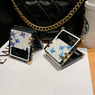 Luxury Butterfly Pattern Ring Holder Protective Case For Samsung Galaxy Z Flip4 Flip3 5G - {{ shop_name}} pphonecover