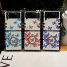Luxury Butterfly Pattern Ring Holder Protective Case For Samsung Galaxy Z Flip4 Flip3 5G - {{ shop_name}} pphonecover