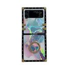 Luxury Laser Marble Pattern Ring Holder Protective Case For Samsung Galaxy Z Flip4 Flip3 5G - {{ shop_name}} pphonecover