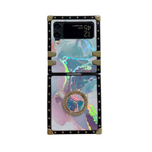 Load image into Gallery viewer, Luxury Laser Marble Pattern Ring Holder Protective Case For Samsung Galaxy Z Flip4 Flip3 5G - {{ shop_name}} pphonecover
