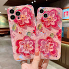 Oil Painting Pink Flower iPhone Case - {{ shop_name}} varyfun